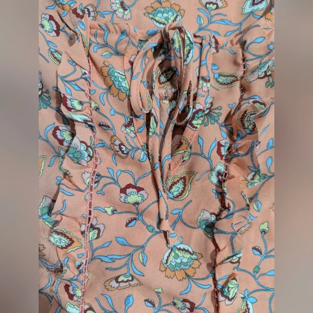 Rose + Olive Dusty Pink Floral Sleeveless Top Size M GUC - Picture 4 of 7